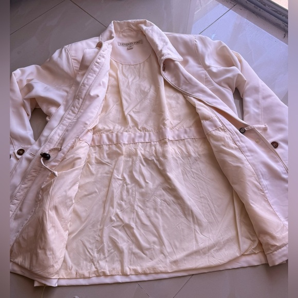 London Fog vintage jacket beige light zipper bottom tie long sleeve size M - Picture 8 of 16